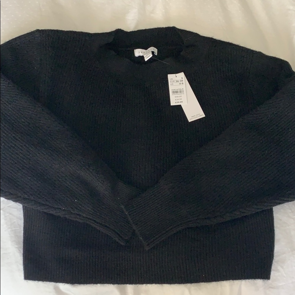 Topshop cropped black sweater